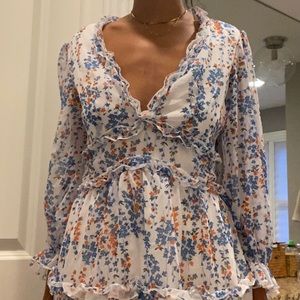 Floral open back dress